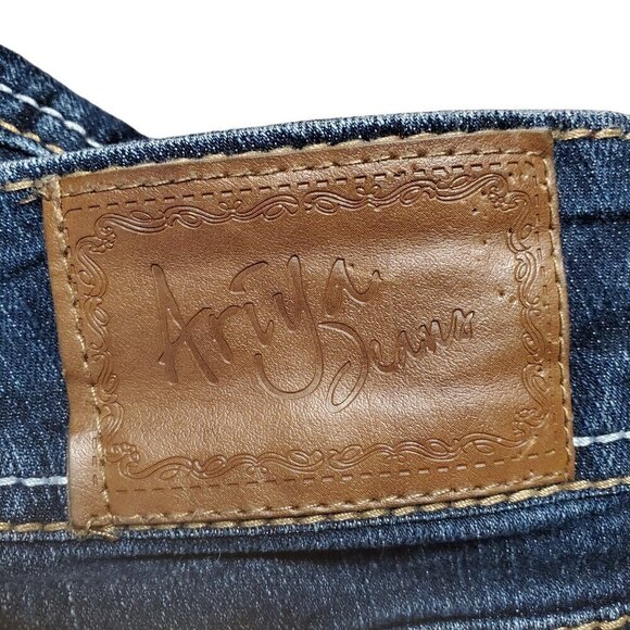 Ariya Jeans Distressed Cutoff Jean Shorts Bermuda Embroidered Pockets Womens 24‎ - Picture 4 of 7